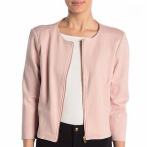 Philosophy Pink Ponte Zip Front Jacket Blazer Small Stretch Career